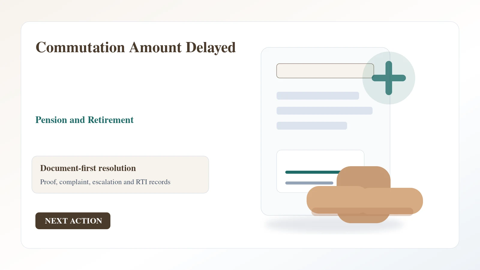 Indian document desk for commutation amount delayed complaint and escalation Indian document desk for commutation amount delayed complaint and escalation