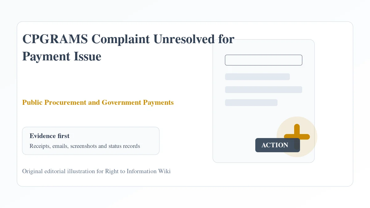 CPGRAMS Complaint Unresolved for Payment Issue evidence and complaint desk CPGRAMS Complaint Unresolved for Payment Issue evidence and complaint desk
