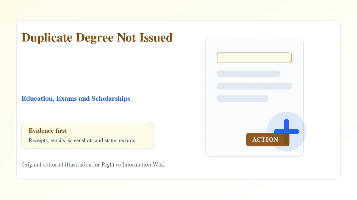 Duplicate Degree Not Issued evidence and complaint desk