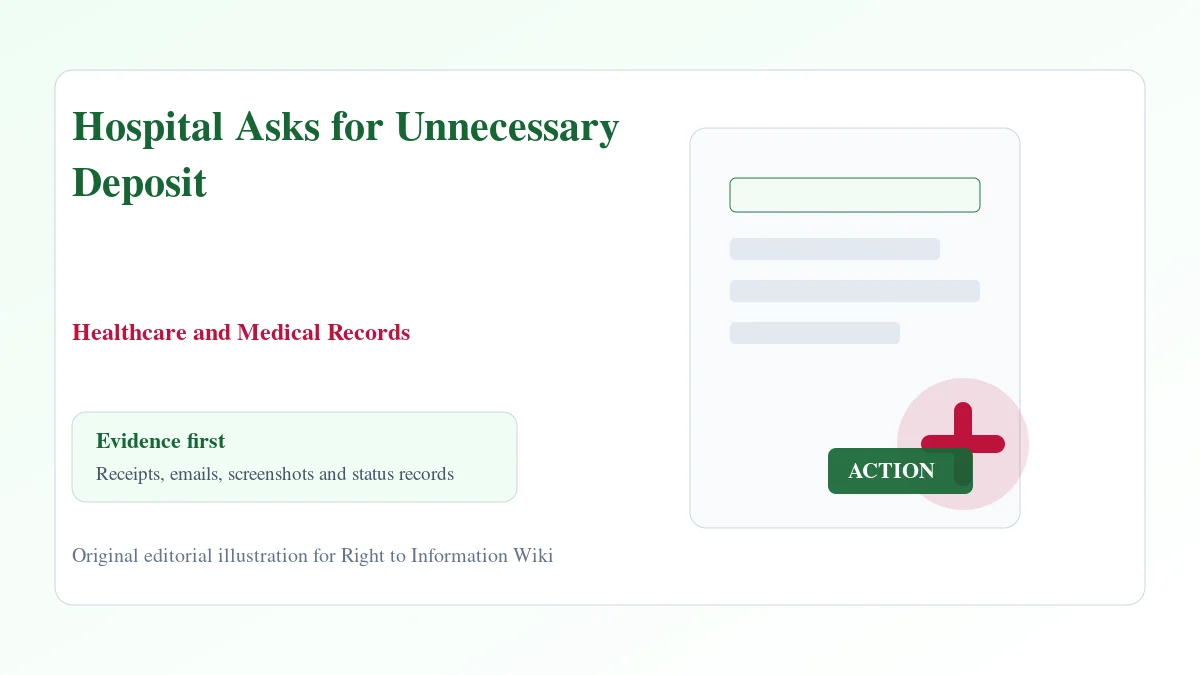 Hospital Asks for Unnecessary Deposit evidence and complaint desk Hospital Asks for Unnecessary Deposit evidence and complaint desk