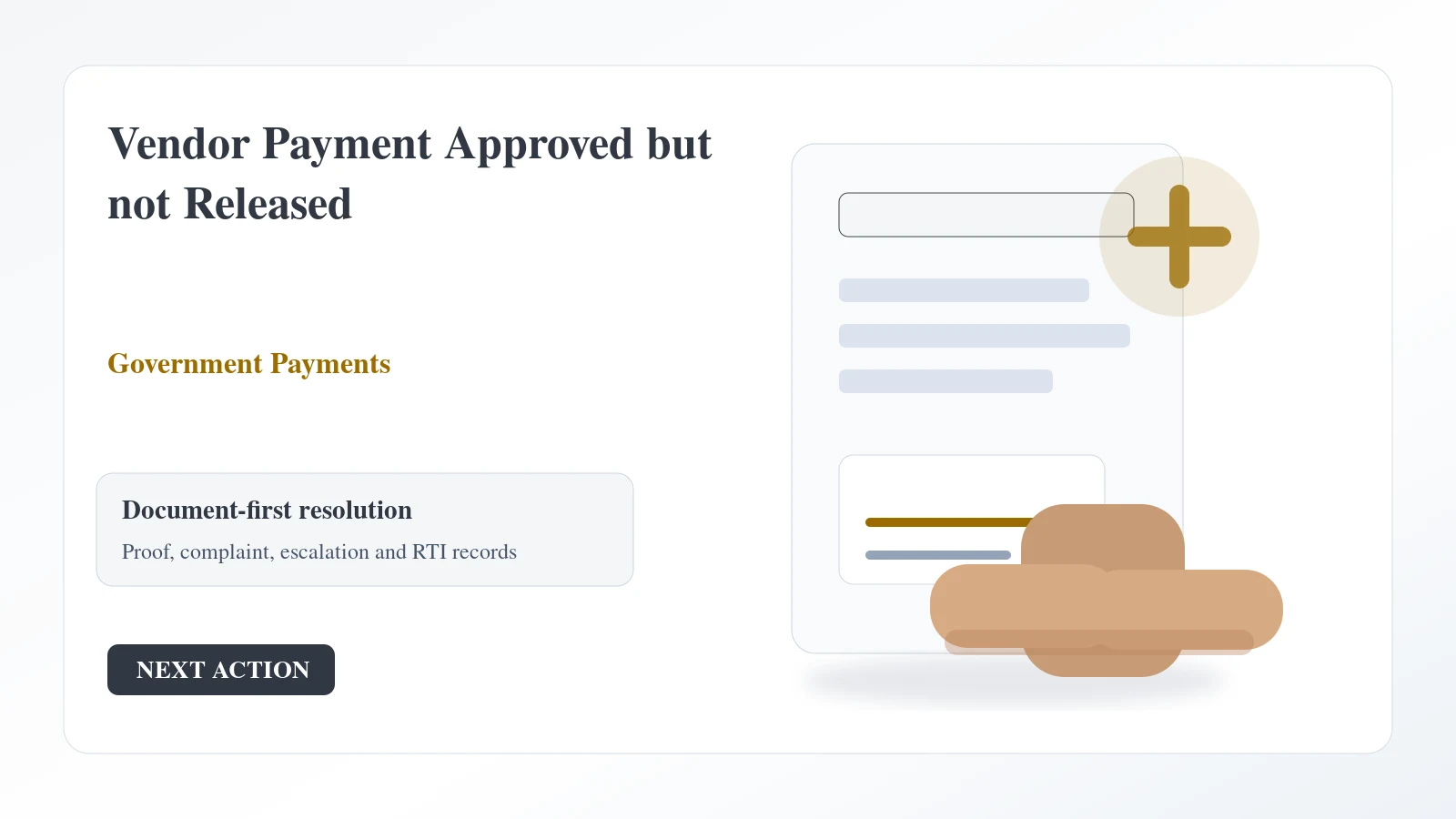 Indian document desk for vendor payment approved but not released complaint and escalation Indian document desk for vendor payment approved but not released complaint and escalation