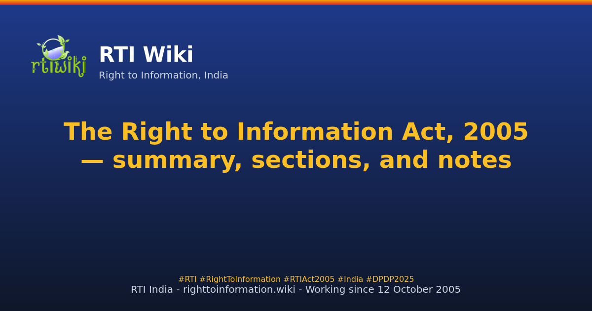 act / summary — RTI Wiki