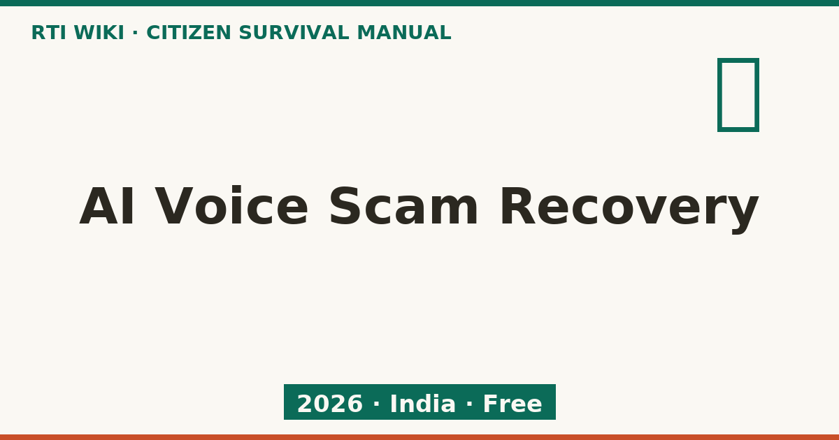 AI voice scam recovery 2026 — RTI Wiki