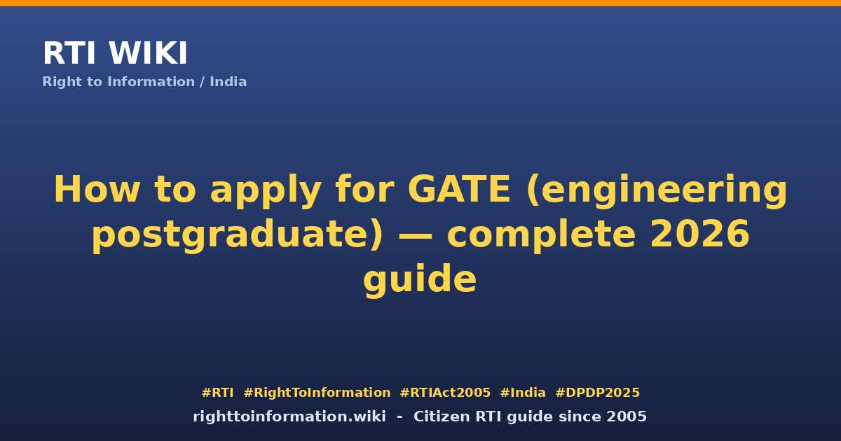 How to apply for GATE 2026 — RTI Wiki citizen guide