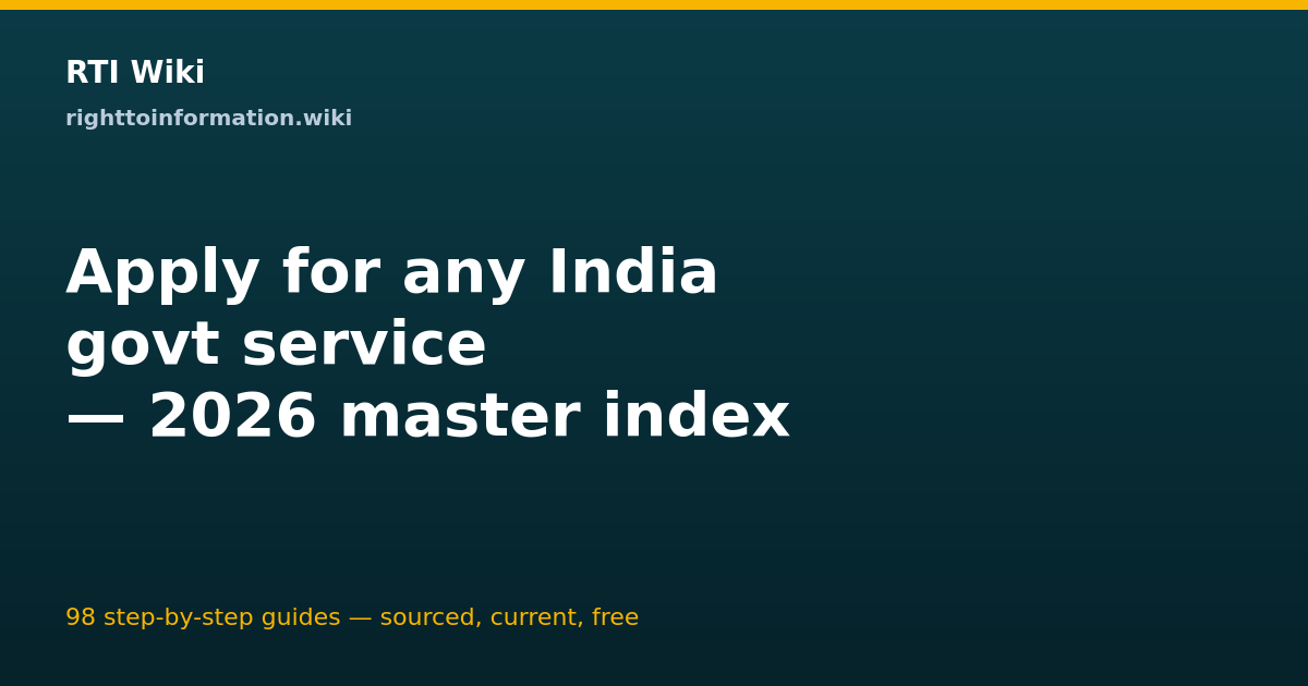 Apply for any India government service — RTI Wiki 2026 master index