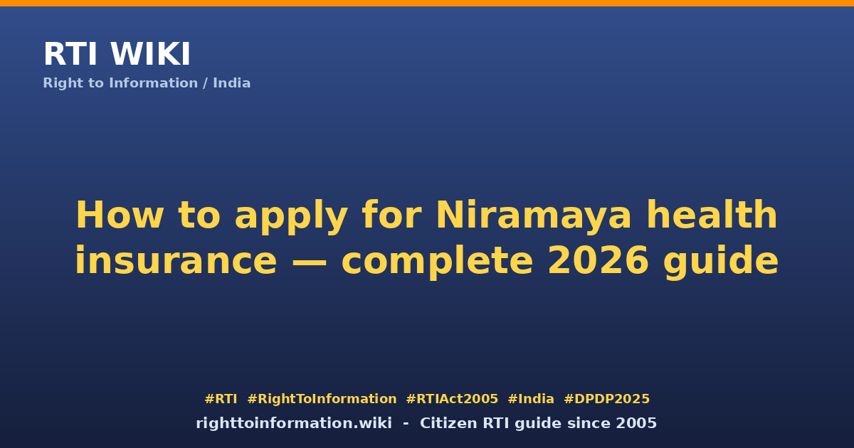 Niramaya 2026 — RTI Wiki citizen guide for persons with intellectual + multiple disabilities