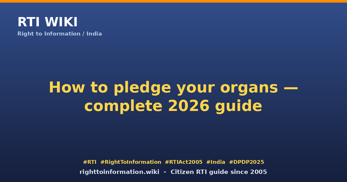 How to pledge your organs in India — RTI Wiki citizen guide 2026