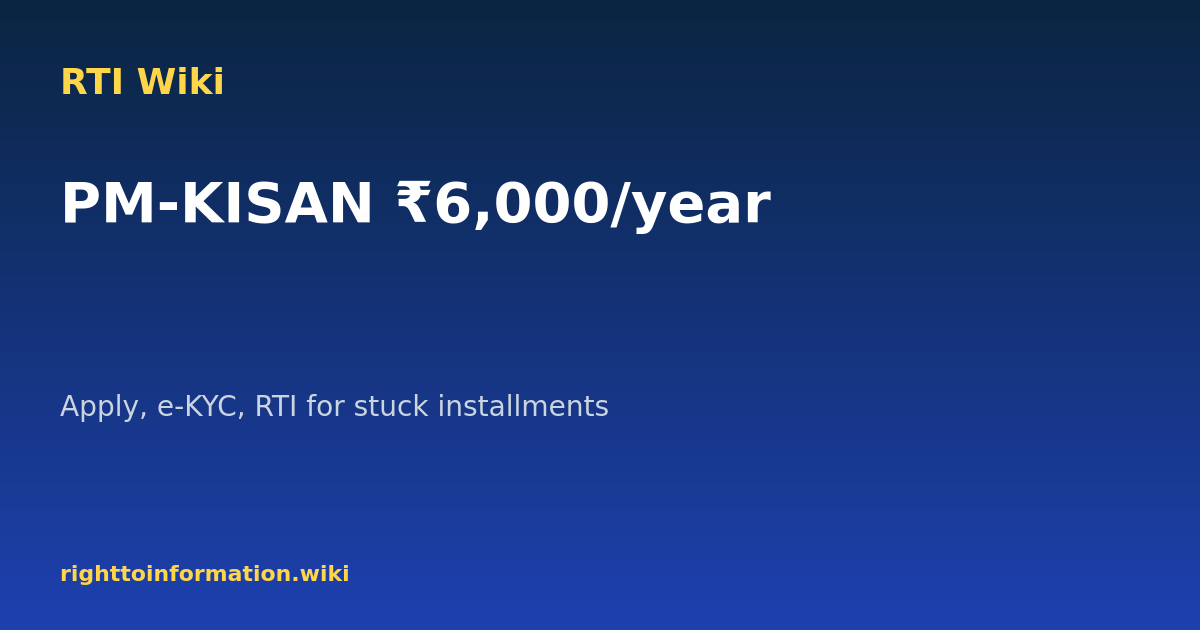 PM-KISAN application — RTI Wiki guide