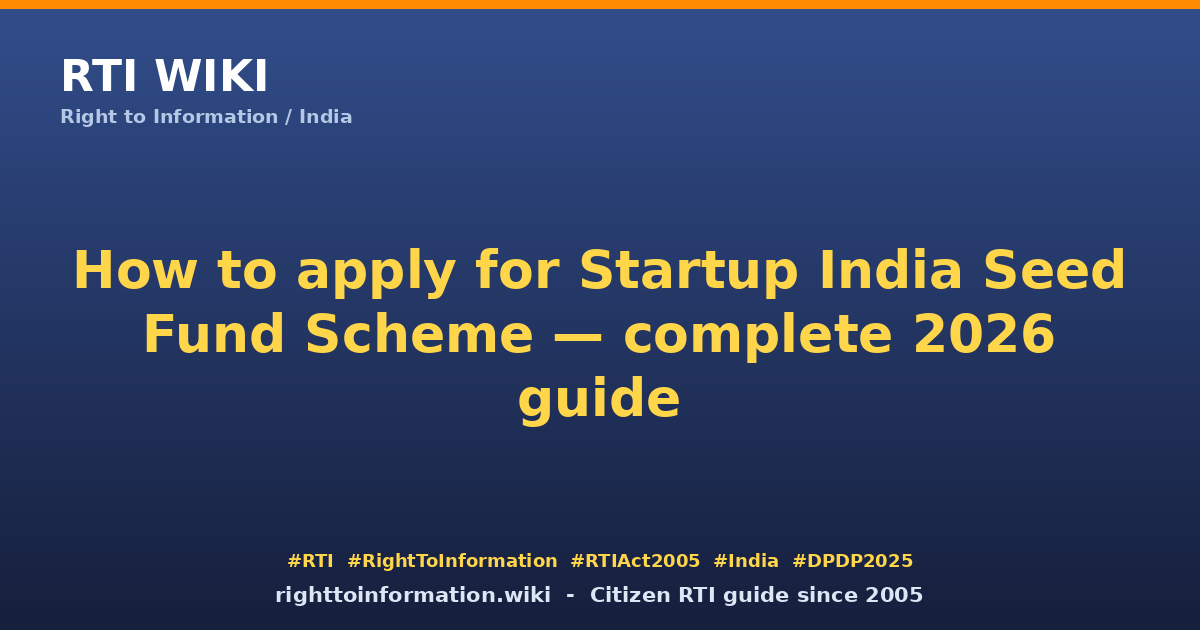 How to apply for SISFS 2026 — RTI Wiki citizen guide