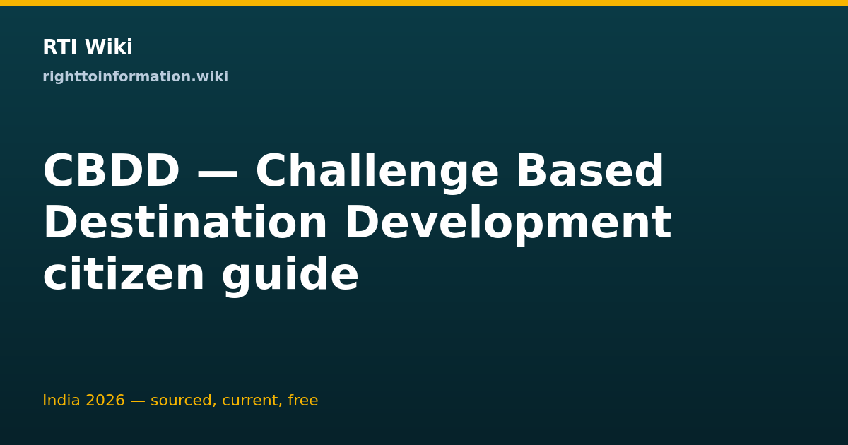 CBDD scheme — RTI Wiki citizen guide