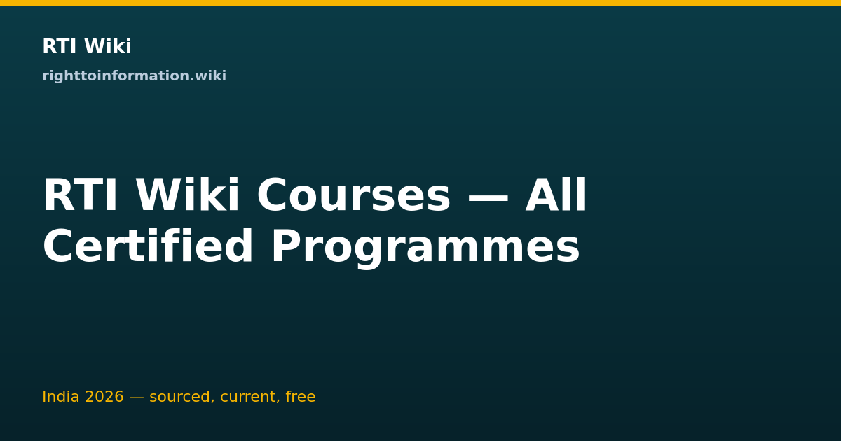 RTI Wiki certified courses — citizen, activist, journalist