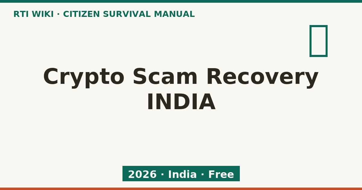 Crypto Scam Recovery INDIA 2026 — RTI Wiki