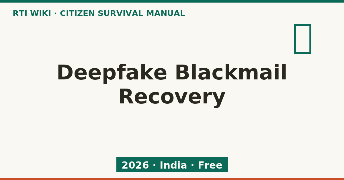 Deepfake Blackmail Recovery 2026 — RTI Wiki