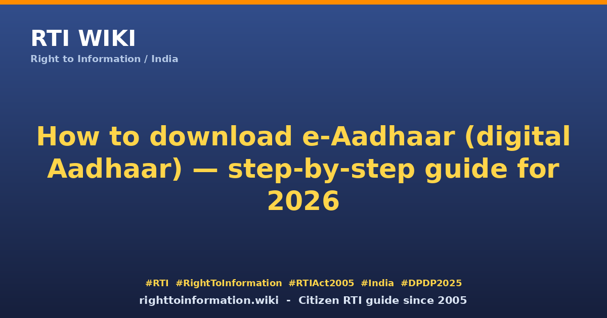 How to download e-Aadhaar — step-by-step 2026 guide