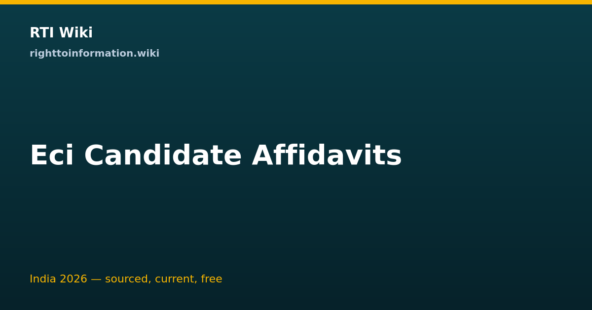 ECI candidate affidavits — RTI Wiki guide 2026