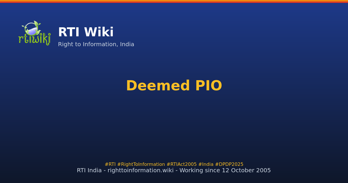 Deemed CPIO — Section 5(5) Explained — RTI Wiki