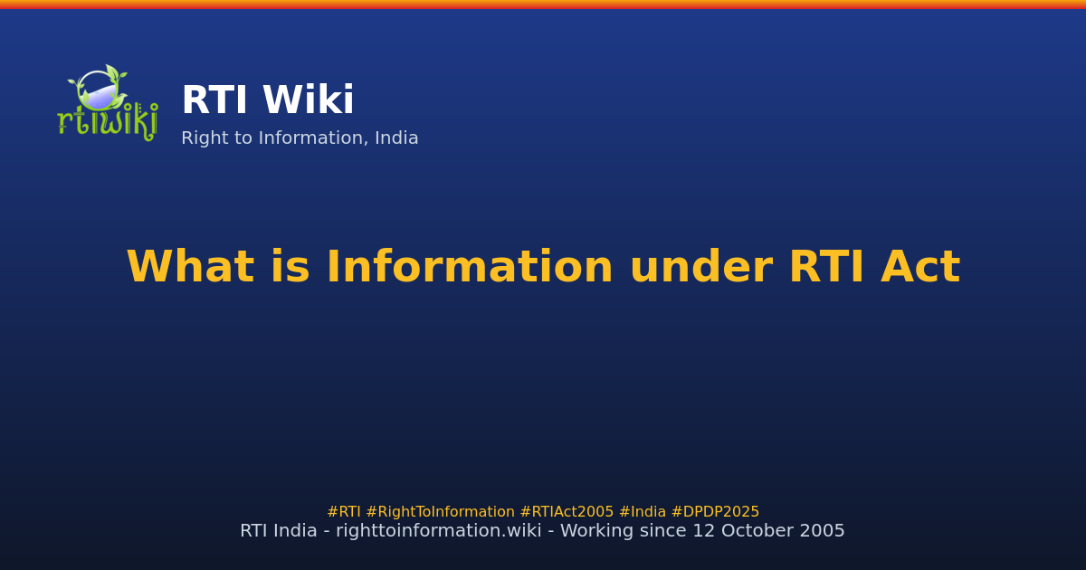 explanations / information — RTI Wiki