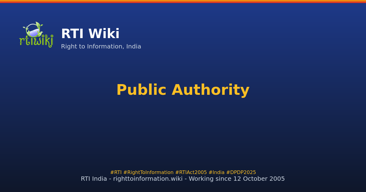 explanations / public-authority — RTI Wiki