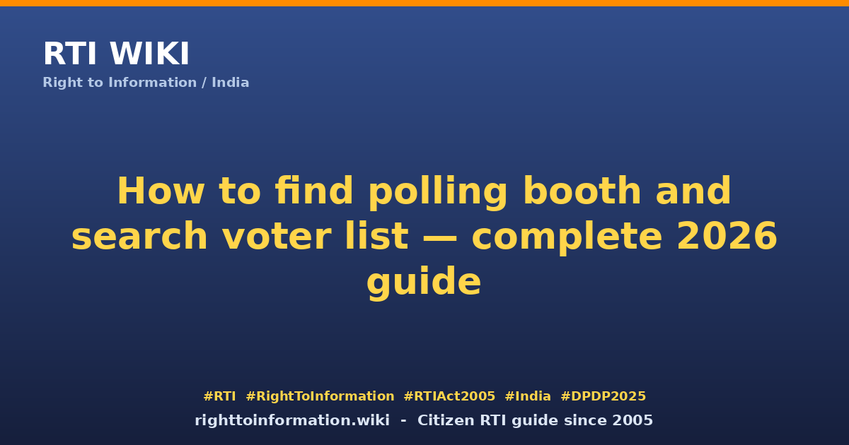 How to find polling booth and search voter list — 2026 guide