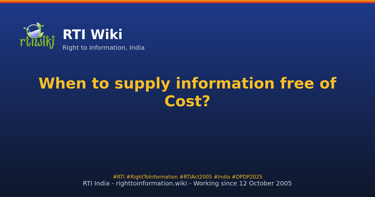 guide / applicant / application / information-free-of-cost — RTI Wiki