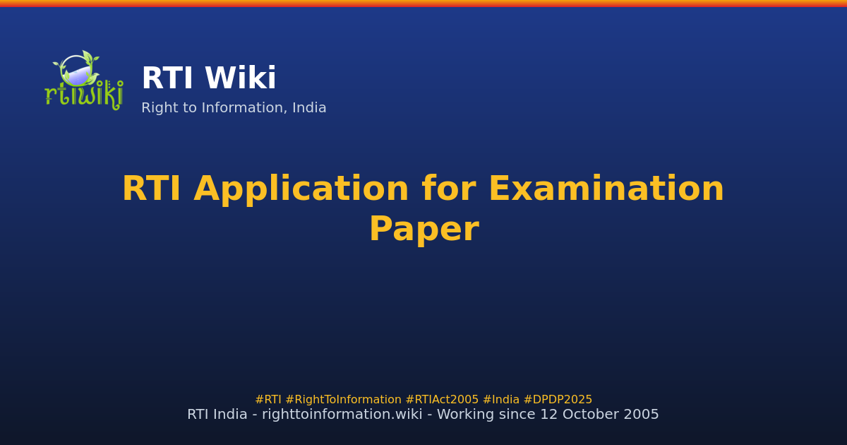 guide / applicant / application / sample / exam-paper — RTI Wiki