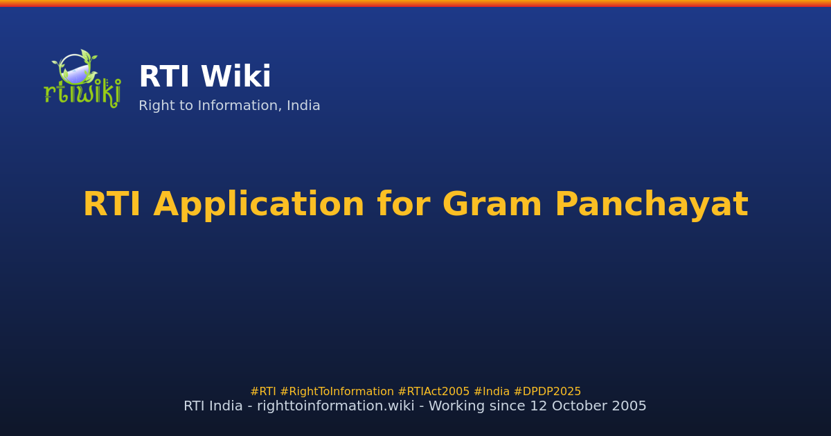 guide / applicant / application / sample / gram-panchayat — RTI Wiki