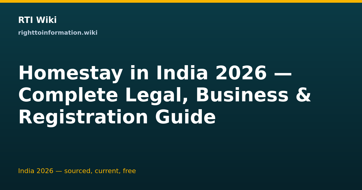 Homestay India 2026 — RTI Wiki