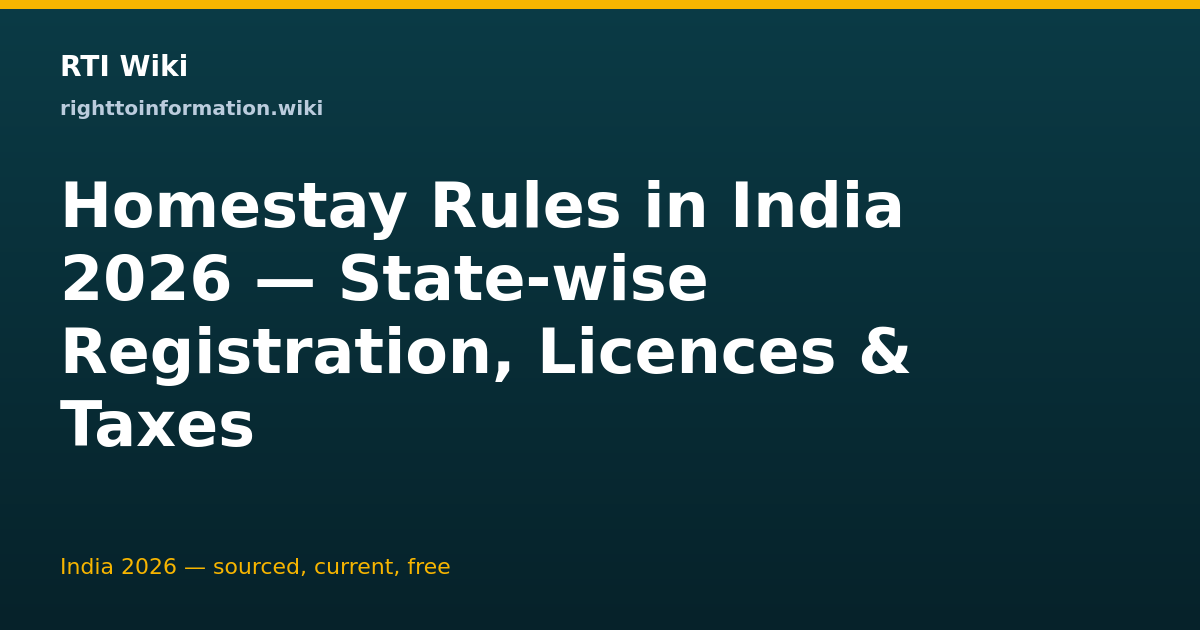 Homestay rules India state-wise — RTI Wiki