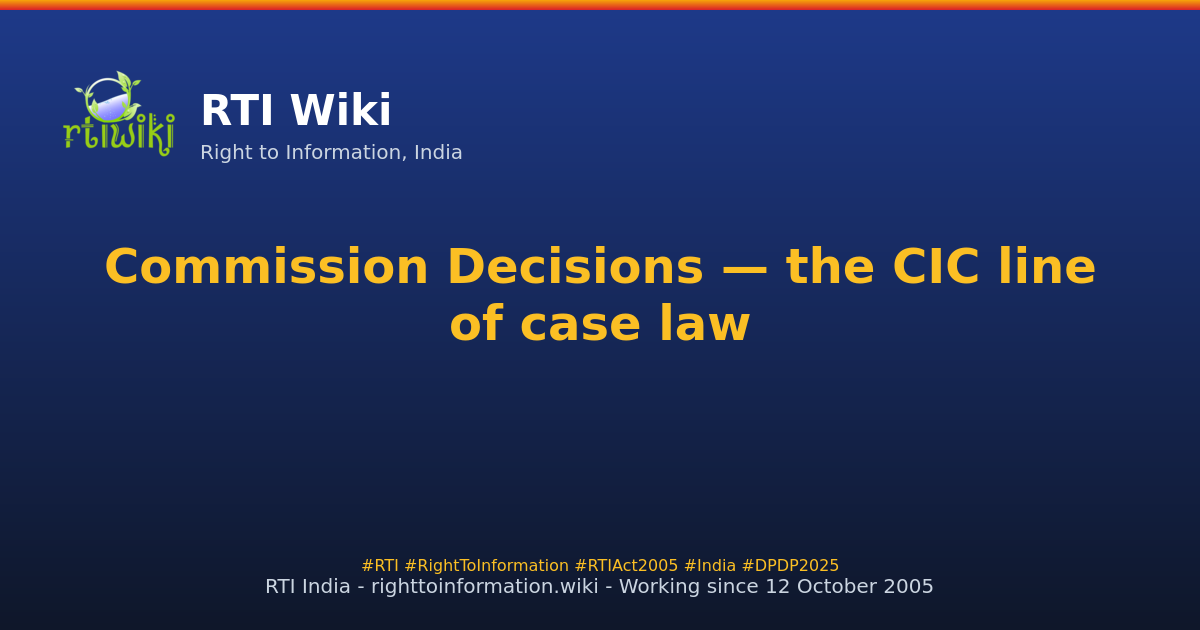 important-decisions / cic-case-laws — RTI Wiki