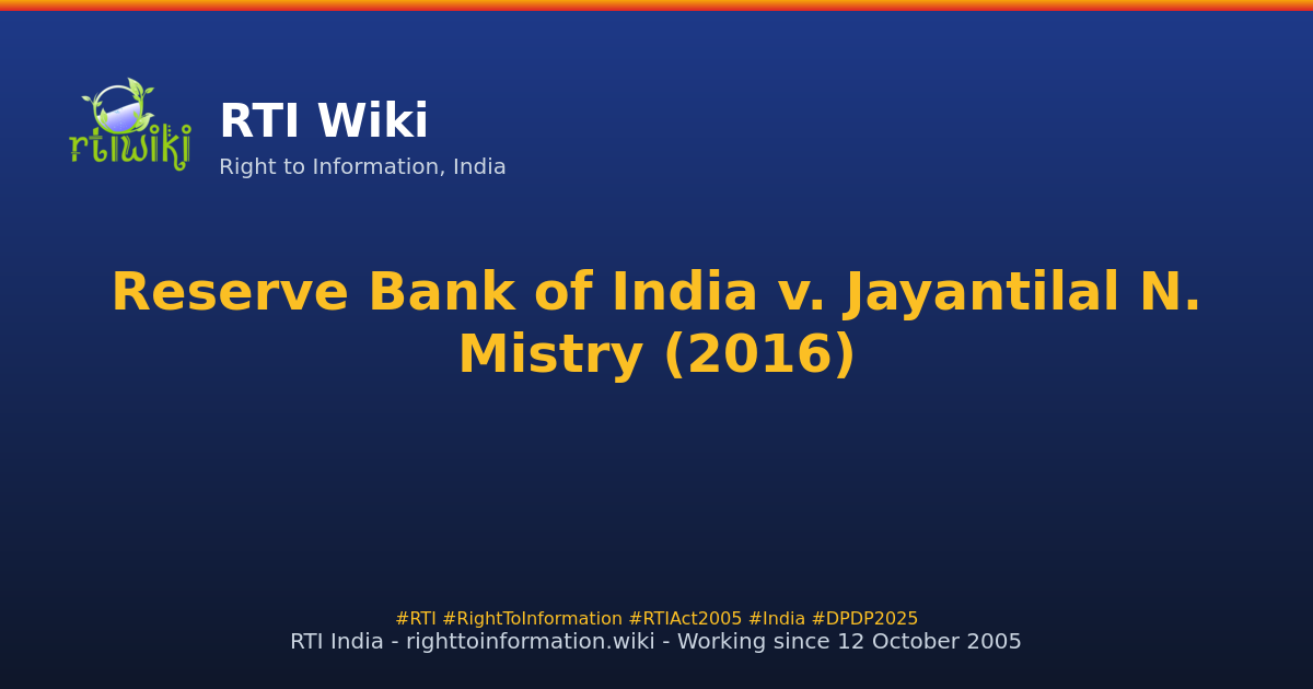important-decisions / rbi-vs-jayantilal-mistry — RTI Wiki
