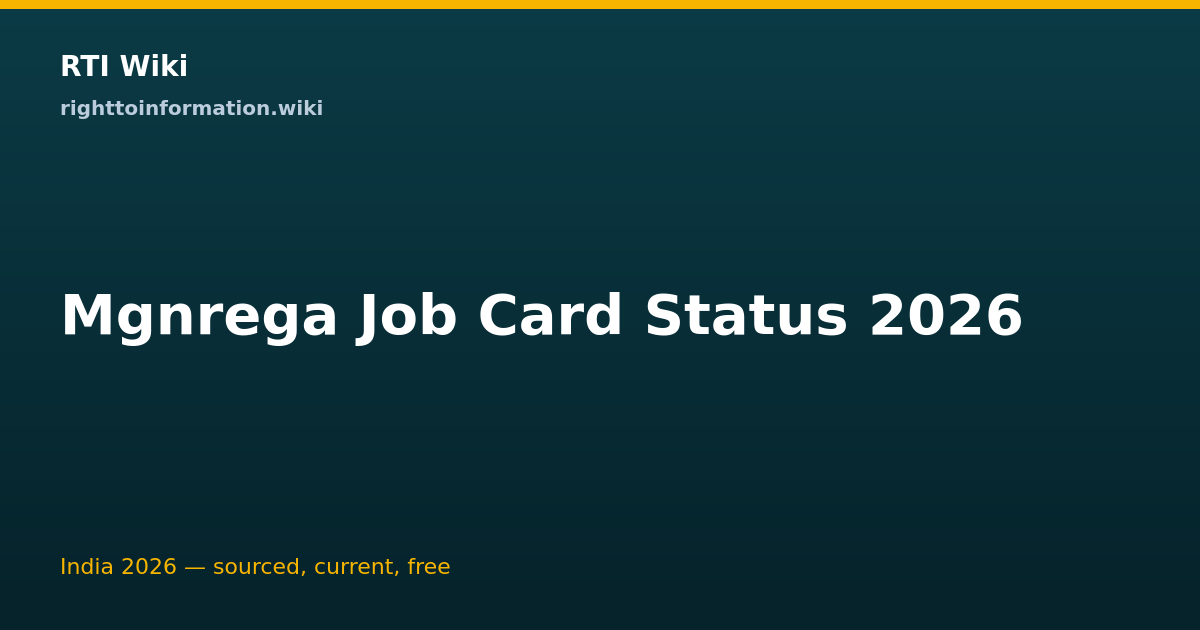 MGNREGA job card status — RTI Wiki guide 2026