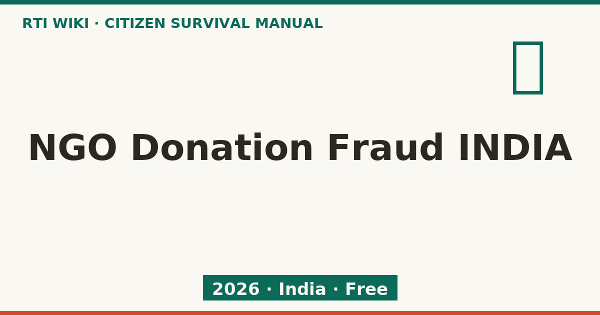 NGO Donation Fraud India 2026 — RTI Wiki