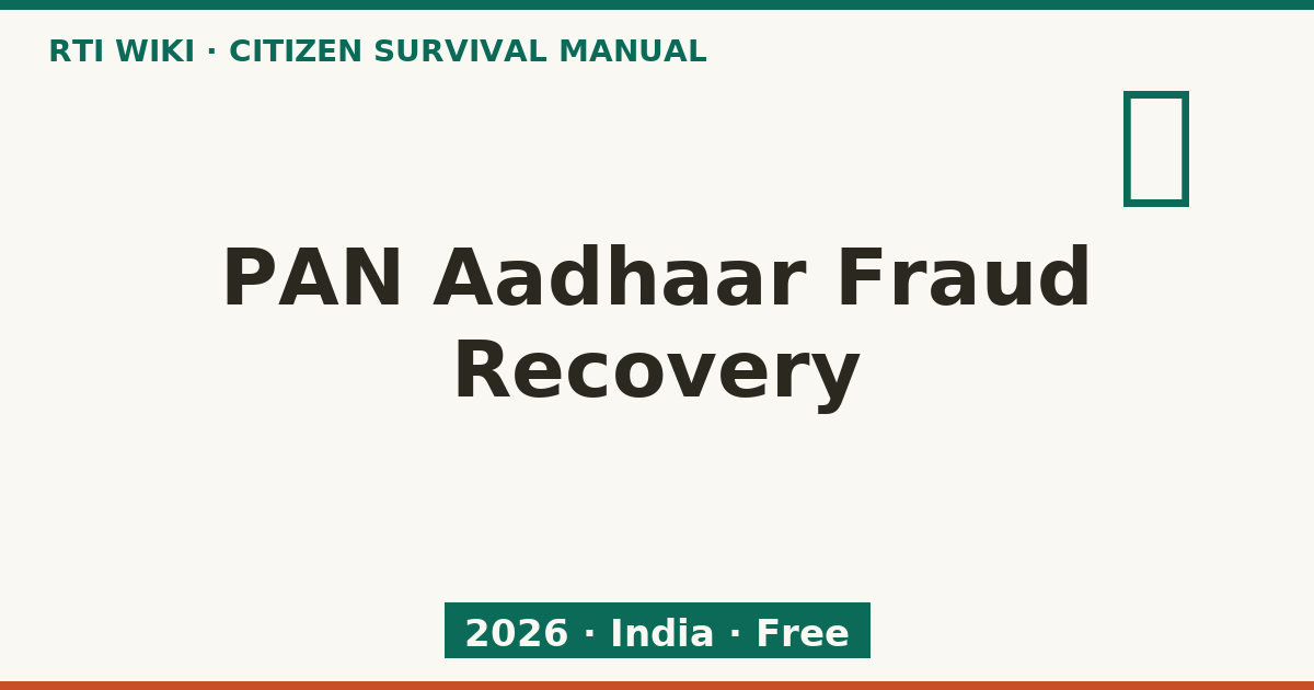 PAN Aadhaar Fraud Recovery 2026 — RTI Wiki