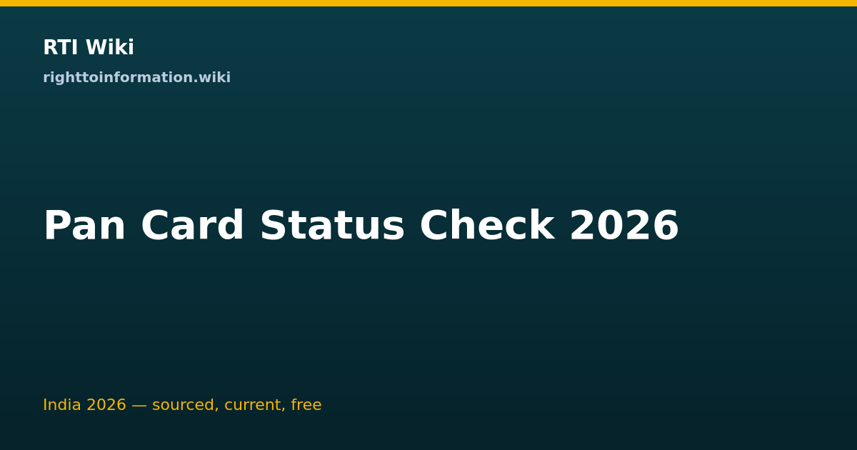PAN card status — RTI Wiki guide 2026