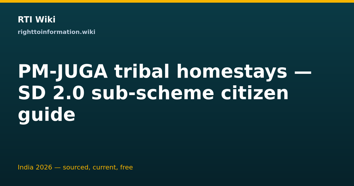 PM-JUGA tribal homestays — RTI Wiki citizen guide