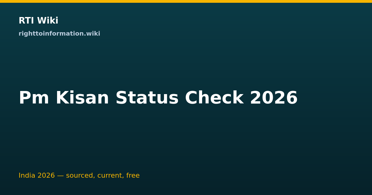 PM-KISAN beneficiary status — RTI Wiki guide 2026