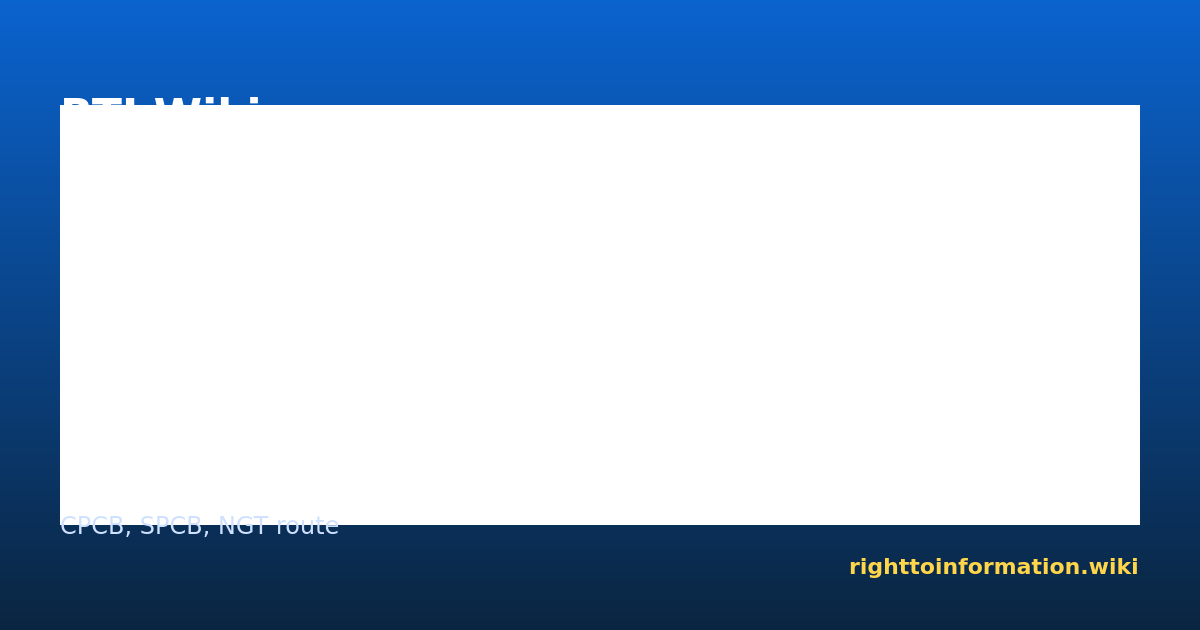 Pollution / Air Quality RTI — CPCB / SPCB enforcement (2026)