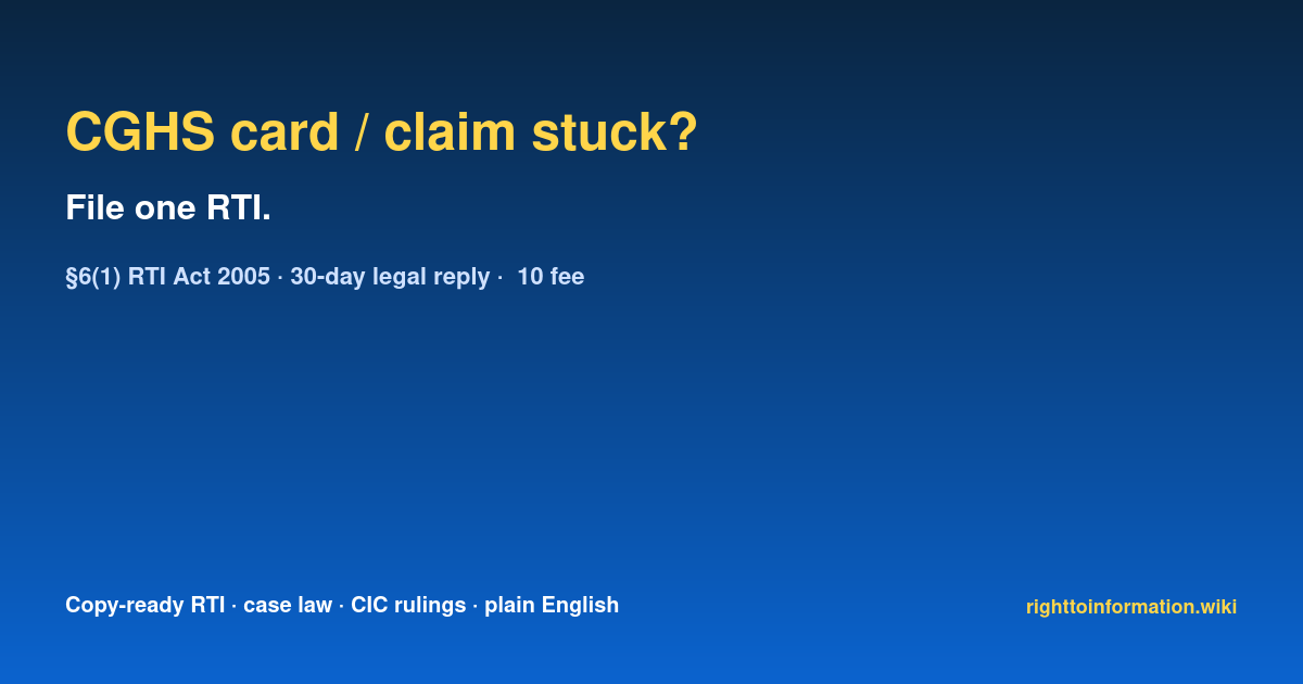 Social auto rti cghs card claim