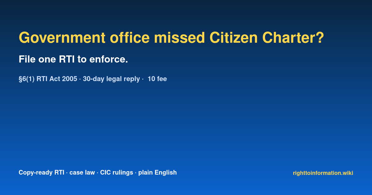 Social auto rti citizen charter compliance
