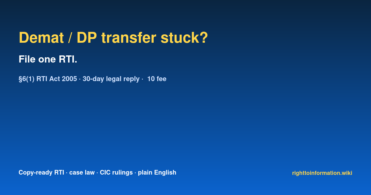 Social auto rti demat dp transfer
