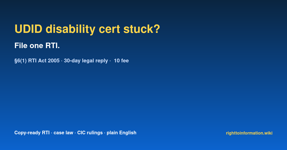 Social auto rti disability certificate udid