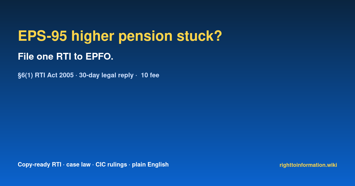 Social auto rti eps 95 higher pension