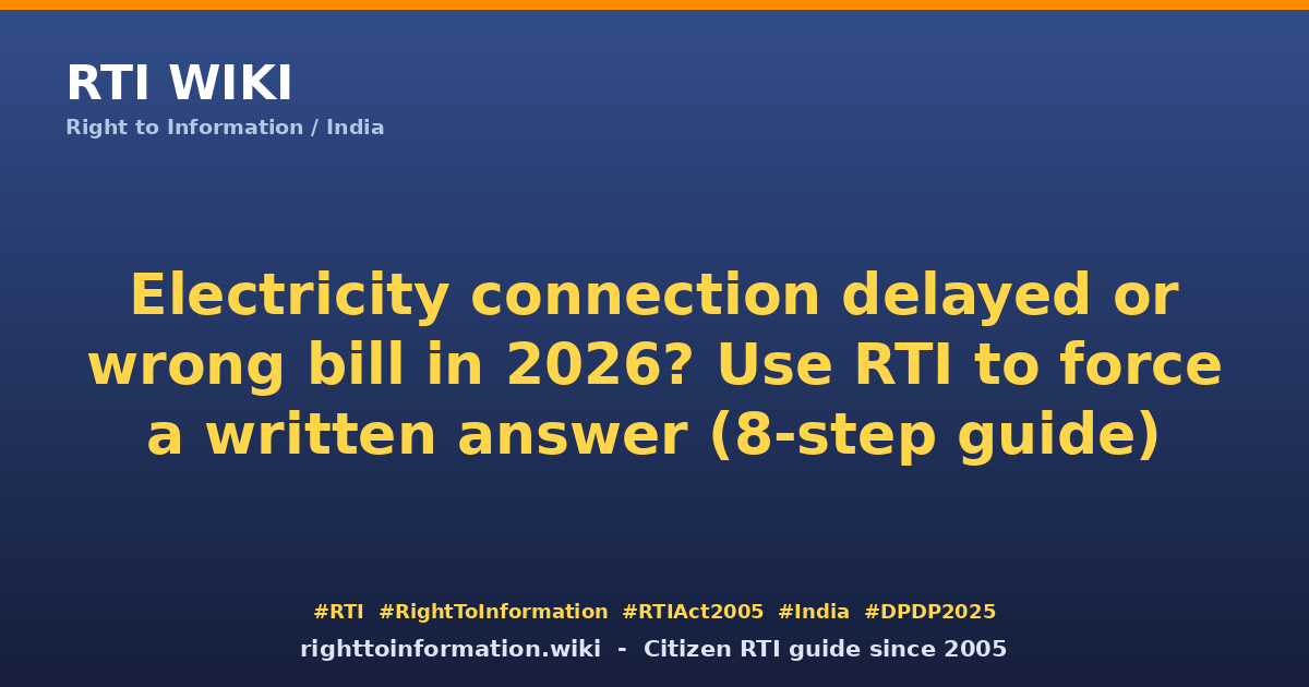 Electricity connection delay RTI — RTI Wiki guide