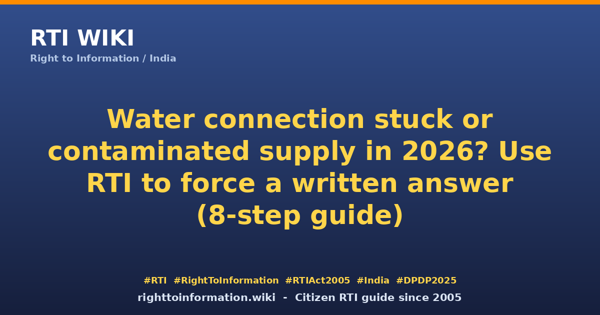 Water connection delay RTI — RTI Wiki guide