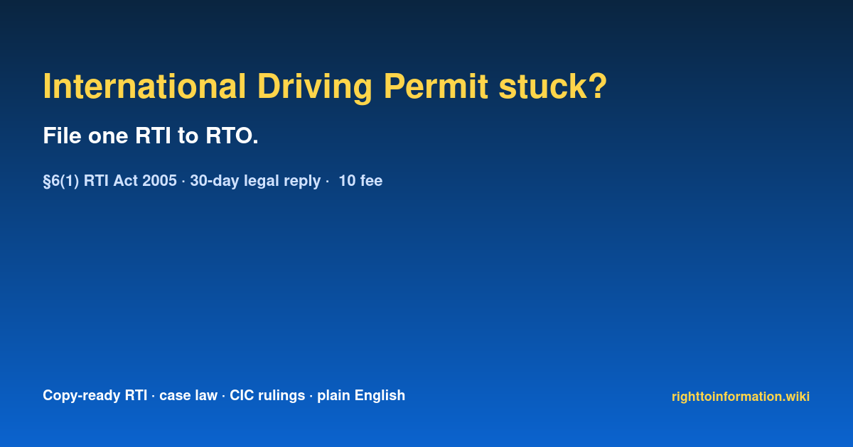 Social auto rti international driving permit