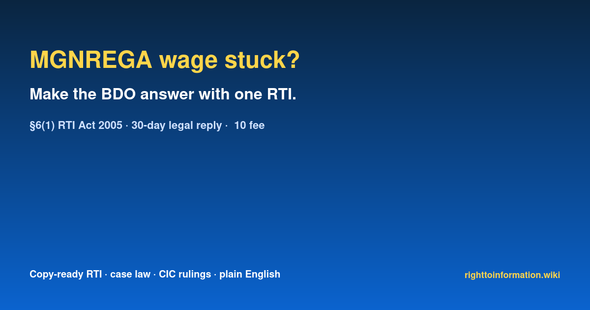 Social auto rti mgnrega wage delay