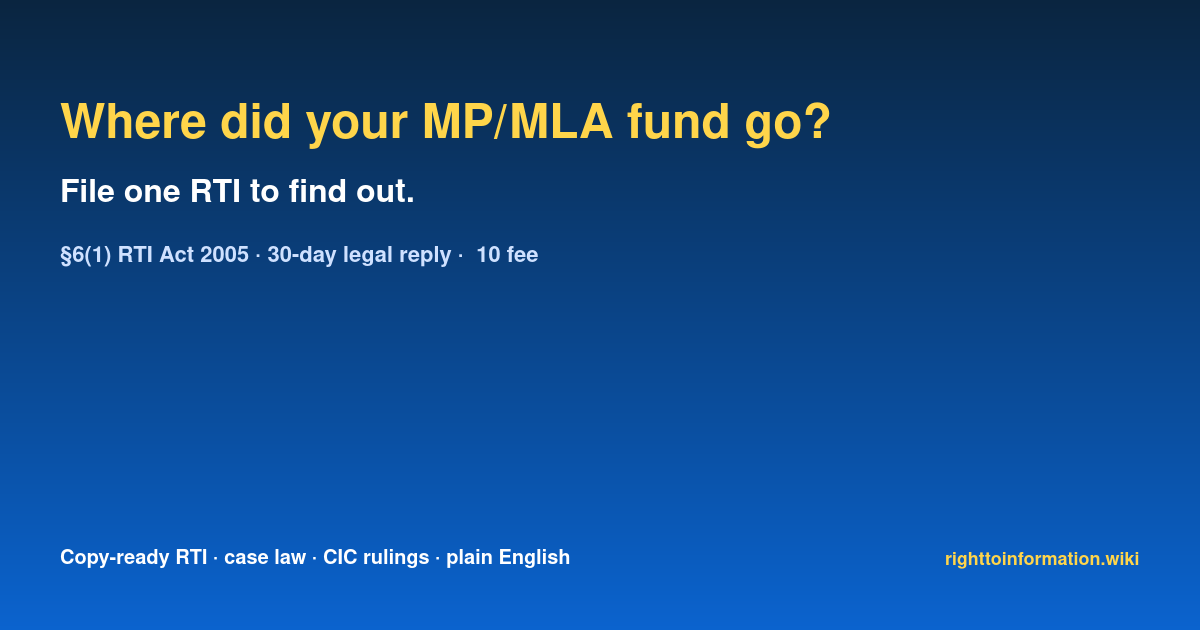 Social auto rti mplads mlalads fund utilization