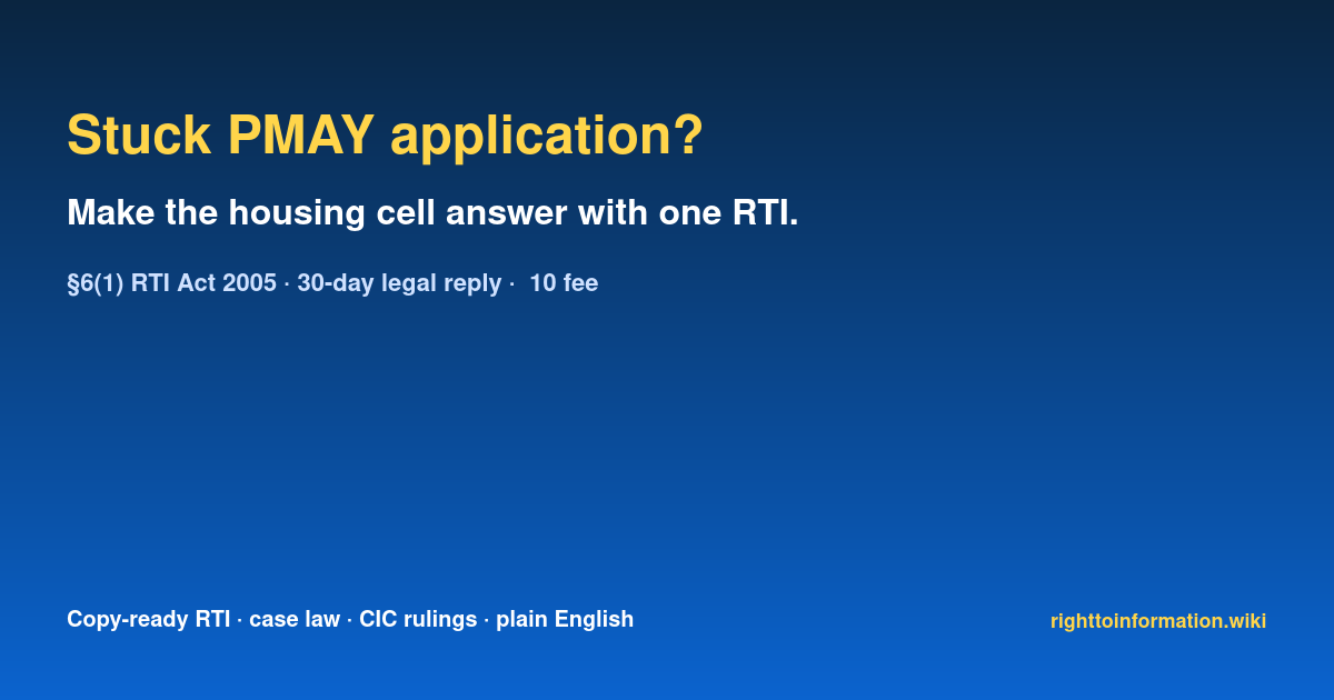 Social auto rti pmay application stuck