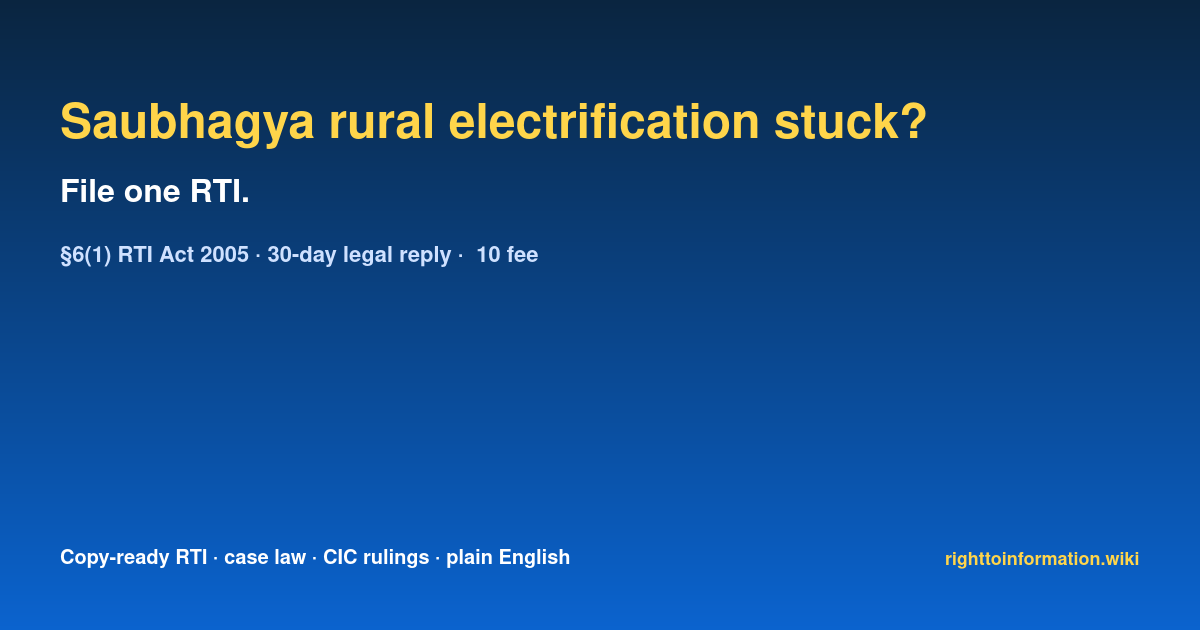 Social auto rti saubhagya rural electrification