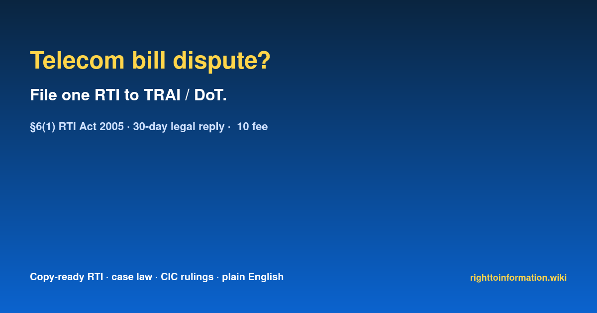 Social auto rti telecom bill dispute